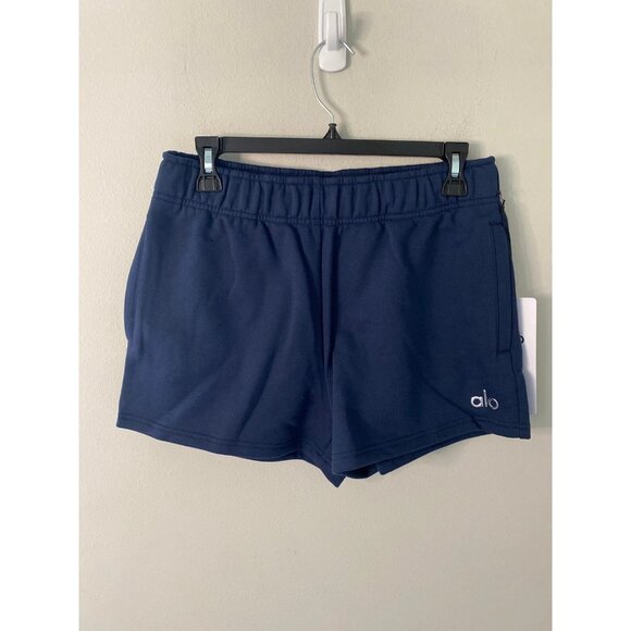 Alo Yoga Accolade Crew Neck Pullover And Accolade Short Navy Set - Picture 5 of 6